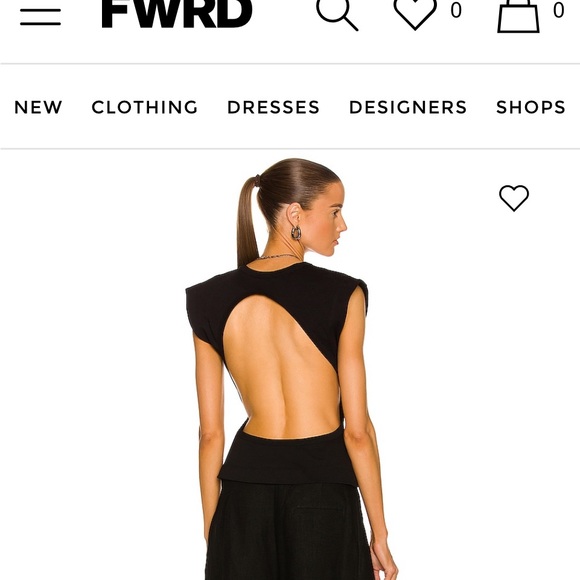 BASSIKE Cut out Jersey Top. Open Back top on small . Black in color . - Picture 5 of 7